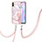 Silicone Candy Rubber Gel Fashionable Pattern Soft Case Cover with Lanyard Strap Y05B for Xiaomi Redmi 9AT Pink