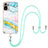 Silicone Candy Rubber Gel Fashionable Pattern Soft Case Cover with Lanyard Strap Y05B for Xiaomi Redmi Note 10 4G