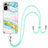 Silicone Candy Rubber Gel Fashionable Pattern Soft Case Cover with Lanyard Strap Y05B for Xiaomi Redmi Note 10S 4G