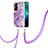 Silicone Candy Rubber Gel Fashionable Pattern Soft Case Cover with Lanyard Strap Y05B for Xiaomi Redmi Note 11 Pro 4G Purple