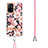 Silicone Candy Rubber Gel Fashionable Pattern Soft Case Cover with Lanyard Strap Y06B for Oppo A94 5G