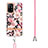 Silicone Candy Rubber Gel Fashionable Pattern Soft Case Cover with Lanyard Strap Y06B for Oppo A95 5G