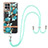 Silicone Candy Rubber Gel Fashionable Pattern Soft Case Cover with Lanyard Strap Y06B for Realme 8i