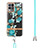 Silicone Candy Rubber Gel Fashionable Pattern Soft Case Cover with Lanyard Strap Y06B for Realme 8i