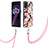 Silicone Candy Rubber Gel Fashionable Pattern Soft Case Cover with Lanyard Strap Y06B for Realme 9 5G