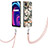 Silicone Candy Rubber Gel Fashionable Pattern Soft Case Cover with Lanyard Strap Y06B for Realme C21Y White