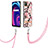 Silicone Candy Rubber Gel Fashionable Pattern Soft Case Cover with Lanyard Strap Y06B for Realme C25Y