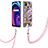 Silicone Candy Rubber Gel Fashionable Pattern Soft Case Cover with Lanyard Strap Y06B for Realme C25Y