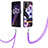 Silicone Candy Rubber Gel Fashionable Pattern Soft Case Cover with Lanyard Strap Y06B for Realme Narzo 50 Pro 5G Purple