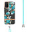 Silicone Candy Rubber Gel Fashionable Pattern Soft Case Cover with Lanyard Strap Y06B for Samsung Galaxy A03s