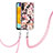 Silicone Candy Rubber Gel Fashionable Pattern Soft Case Cover with Lanyard Strap Y06B for Samsung Galaxy A04s