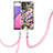 Silicone Candy Rubber Gel Fashionable Pattern Soft Case Cover with Lanyard Strap Y06B for Samsung Galaxy A33 5G