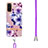 Silicone Candy Rubber Gel Fashionable Pattern Soft Case Cover with Lanyard Strap Y06B for Samsung Galaxy S20 5G