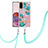 Silicone Candy Rubber Gel Fashionable Pattern Soft Case Cover with Lanyard Strap Y06B for Samsung Galaxy S20