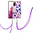 Silicone Candy Rubber Gel Fashionable Pattern Soft Case Cover with Lanyard Strap Y06B for Samsung Galaxy S20 FE (2022) 5G