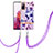 Silicone Candy Rubber Gel Fashionable Pattern Soft Case Cover with Lanyard Strap Y06B for Samsung Galaxy S20 FE 4G