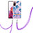 Silicone Candy Rubber Gel Fashionable Pattern Soft Case Cover with Lanyard Strap Y06B for Samsung Galaxy S20 FE 4G