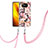 Silicone Candy Rubber Gel Fashionable Pattern Soft Case Cover with Lanyard Strap Y06B for Xiaomi Poco X3 NFC Pink