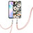 Silicone Candy Rubber Gel Fashionable Pattern Soft Case Cover with Lanyard Strap Y06B for Xiaomi Redmi 9A White
