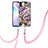 Silicone Candy Rubber Gel Fashionable Pattern Soft Case Cover with Lanyard Strap Y06B for Xiaomi Redmi 9AT