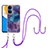 Silicone Candy Rubber Gel Fashionable Pattern Soft Case Cover with Lanyard Strap Y07B for Huawei Honor X7