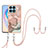 Silicone Candy Rubber Gel Fashionable Pattern Soft Case Cover with Lanyard Strap Y07B for Huawei Honor X8a 4G Pink