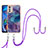 Silicone Candy Rubber Gel Fashionable Pattern Soft Case Cover with Lanyard Strap Y07B for Motorola Moto E32s