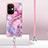 Silicone Candy Rubber Gel Fashionable Pattern Soft Case Cover with Lanyard Strap Y07B for Oppo K11x 5G