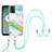 Silicone Candy Rubber Gel Fashionable Pattern Soft Case Cover with Lanyard Strap YB1 for Motorola Moto E13