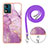 Silicone Candy Rubber Gel Fashionable Pattern Soft Case Cover with Lanyard Strap YB1 for Motorola Moto E13 Clove Purple