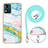 Silicone Candy Rubber Gel Fashionable Pattern Soft Case Cover with Lanyard Strap YB1 for Motorola Moto E13 Colorful