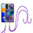 Silicone Candy Rubber Gel Fashionable Pattern Soft Case Cover with Lanyard Strap YB1 for Xiaomi Redmi Note 11 4G (2022)