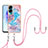 Silicone Candy Rubber Gel Fashionable Pattern Soft Case Cover with Lanyard Strap YB3 for Huawei Honor 90 Lite 5G