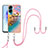 Silicone Candy Rubber Gel Fashionable Pattern Soft Case Cover with Lanyard Strap YB3 for Huawei Honor 90 Lite 5G