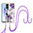 Silicone Candy Rubber Gel Fashionable Pattern Soft Case Cover with Lanyard Strap YB3 for Huawei Honor 90 Lite 5G Purple