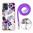 Silicone Candy Rubber Gel Fashionable Pattern Soft Case Cover with Lanyard Strap YB3 for Motorola Moto E13