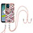 Silicone Candy Rubber Gel Fashionable Pattern Soft Case Cover with Lanyard Strap YB3 for Motorola Moto E13