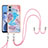 Silicone Candy Rubber Gel Fashionable Pattern Soft Case Cover with Lanyard Strap YB3 for Motorola Moto E22