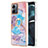Silicone Candy Rubber Gel Fashionable Pattern Soft Case Cover with Lanyard Strap YB3 for Motorola Moto G14 Blue