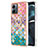 Silicone Candy Rubber Gel Fashionable Pattern Soft Case Cover with Lanyard Strap YB3 for Motorola Moto G14 Colorful