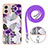Silicone Candy Rubber Gel Fashionable Pattern Soft Case Cover with Lanyard Strap YB3 for Motorola Moto G53 5G