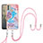 Silicone Candy Rubber Gel Fashionable Pattern Soft Case Cover with Lanyard Strap YB3 for Nokia C31