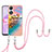 Silicone Candy Rubber Gel Fashionable Pattern Soft Case Cover with Lanyard Strap YB3 for Oppo A58 5G