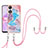 Silicone Candy Rubber Gel Fashionable Pattern Soft Case Cover with Lanyard Strap YB3 for Oppo A58 5G