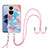 Silicone Candy Rubber Gel Fashionable Pattern Soft Case Cover with Lanyard Strap YB3 for Oppo Reno10 5G