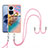 Silicone Candy Rubber Gel Fashionable Pattern Soft Case Cover with Lanyard Strap YB3 for Oppo Reno10 5G