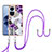 Silicone Candy Rubber Gel Fashionable Pattern Soft Case Cover with Lanyard Strap YB3 for Oppo Reno10 5G Purple