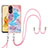 Silicone Candy Rubber Gel Fashionable Pattern Soft Case Cover with Lanyard Strap YB3 for Oppo Reno8 T 4G Blue