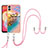 Silicone Candy Rubber Gel Fashionable Pattern Soft Case Cover with Lanyard Strap YB3 for Samsung Galaxy A04 4G