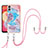 Silicone Candy Rubber Gel Fashionable Pattern Soft Case Cover with Lanyard Strap YB3 for Samsung Galaxy A04 4G